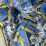 Foulards et écharpes - Pochette de soie | Le chemin mystérieux | jaune et bleu - MON LIEN ATELIER