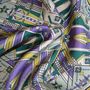 Foulards et écharpes - Pochette de soie | Le chemin mystérieux | violet et vert - MON LIEN ATELIER