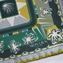 Scarves - Silk pocket square | The Ecstasy of Flight | green and ocher - MON LIEN ATELIER