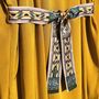 Scarves - Silk sash | The Ecstasy of Flight | green and ocher - MON LIEN ATELIER