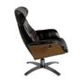 Fauteuils - Fauteuil pivotant tapissé de cuir de vachette marron - ANGEL CERDÁ