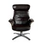 Fauteuils - Fauteuil pivotant tapissé de cuir de vachette marron - ANGEL CERDÁ