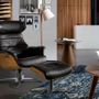 Fauteuils - Fauteuil pivotant tapissé de cuir de vachette marron - ANGEL CERDÁ
