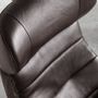 Fauteuils - Fauteuil pivotant tapissé de cuir de vachette marron - ANGEL CERDÁ