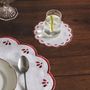 Linge de table textile - Set de table Damla blanc - Rouge vintage - ATELIER 99