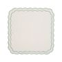 Decorative objects - Marigold Placemat | White Linen with Turquoise - BLANK SPACE AMSTERDAM