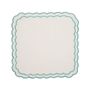 Decorative objects - Marigold Placemat | White Linen with Turquoise - BLANK SPACE AMSTERDAM