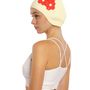 Hair accessories - White Vintage 3 Flowers Swim Cap - KORES ACCESSORIES