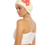 Hair accessories - White Vintage 3 Flowers Swim Cap - KORES ACCESSORIES