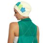 Hair accessories - White Vintage 3 Flowers Swim Cap - KORES ACCESSORIES