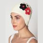 Accessoires cheveux - Blanc Bonnet Avec trois Fleurs - KORES ACCESSORIES