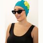 Hair accessories - Turqoise Vintage 3 Flowers Swim Cap - KORES ACCESSORIES