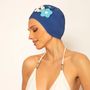 Hair accessories - Blue Vintage 3 Flowers Swim Cap - KORES ACCESSORIES