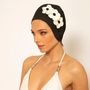 Accessoires cheveux - Noir Bonnet Avec trois Fleurs - KORES ACCESSORIES