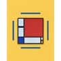 Decorative objects - PVC Magnet Composition with Red, Blue, and Yellow - Piet Mondrian, 1930 - PINPINPIN.IT