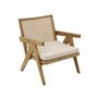 Armchairs - BRUNO Armchair - Oak & Reed Elegance with Cushioned Comfort - FLAMANT