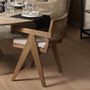 Armchairs - BRUNO Armchair - Oak & Reed Elegance with Cushioned Comfort - FLAMANT