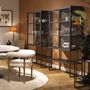 Walk-in closets - Laurance Display Cabinet - Black Metal Elegance with Dual Doors - FLAMANT