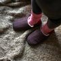 Gifts - JAPAN MADE Reversible room shoes / Tweed stripe x Micro boa - MERIPPA