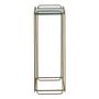 Console table - ANATOLE glass and metal harness with golden brass finish 26x26x70 - BLANC D'IVOIRE