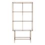 Bookshelves - ANATOLE bookcase glass and metal with golden brass finish 100x40x200 - BLANC D'IVOIRE