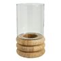 Candlesticks and candle holders - BOLINE glass and natural rattan tealight holder dia 20x33 - BLANC D'IVOIRE