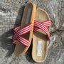 Homewear bien-être - Les Mauricettes de Aude, claquettes ultra légères croisées rouges - LES MAURICETTES