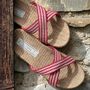 Homewear bien-être - Les Mauricettes de Aude, claquettes ultra légères croisées rouges - LES MAURICETTES