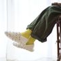 Cadeaux - JAPAN MADE Reversible room shoes / Dot tweed x Sheep boa pile - MERIPPA