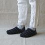 Cadeaux - JAPAN MADE Reversible room shoes / Dot tweed x Sheep boa pile - MERIPPA