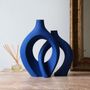 Vases - The Ksar Entwined Vase Duo - Matt Blue - MAISON MARMOL