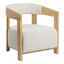 Armchairs - ARSÈNE armchair cream loop fabric rubberwood blond wood finish 60x66x66 - BLANC D'IVOIRE