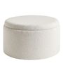 Ottomans - Set of 2 RILA poufs in cream French terry fabric, 62x36.5 and 50x29  - BLANC D'IVOIRE