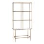 Bookshelves - ANATOLE bookcase glass and metal with golden brass finish 100x40x200 - BLANC D'IVOIRE