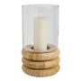 Candlesticks and candle holders - BOLINE glass and natural rattan tealight holder dia 20x33 - BLANC D'IVOIRE