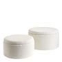 Ottomans - Set of 2 RILA poufs in cream French terry fabric, 62x36.5 and 50x29  - BLANC D'IVOIRE