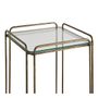 Console table - ANATOLE glass and metal stand with golden brass finish 31.5x31.5x90 - BLANC D'IVOIRE