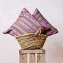 Fabric cushions - Pantelhó Pillow in Gray and Purple Colors - HUAKAL