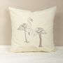 Fabric cushions - Flamingo Dream Embroidered Cushion Cover - NINÉH