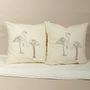 Fabric cushions - Flamingo Dream Embroidered Cushion Cover - NINÉH