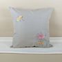 Fabric cushions - Hibiscus Bloom Embroidered Cushion Cover - NINÉH