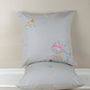 Fabric cushions - Hibiscus Bloom Embroidered Cushion Cover - NINÉH