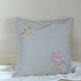 Fabric cushions - Hibiscus Bloom Embroidered Cushion Cover - NINÉH