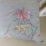 Fabric cushions - Hibiscus Bloom Embroidered Cushion Cover - NINÉH