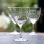 Crystal ware - A Set of Six Crystal Wine Glasses with Lens Design - THE VINTAGE LIST LTD