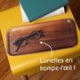 Plateaux - Plateau de service long en bois - Lunettes en trompe-l'œil 15x32 cm - MONBOPLATO