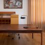 Desks - Minimalist Modern Front Desk in Walnut  180 cm x 90 cm - MOR DESIGN