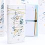 Papeterie bureau - Carnet avec poste-it et stylo Blue Flowers - SOAPTALES