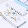 Papeterie bureau - Carnet avec poste-it et stylo Blue Flowers - SOAPTALES