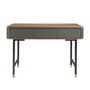 Buffets - Console rectangulaire en noyer, bois gris foncé mat et acier noir - ANGEL CERDÁ